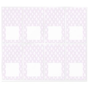 Adesivos retangulares lilas com folhas