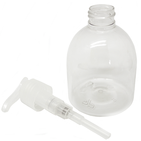Botella pet transparente bombé 200 ml. tapón bisagra