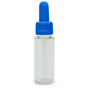 Garrafa pet alta 30 ml com conta-gotas azul