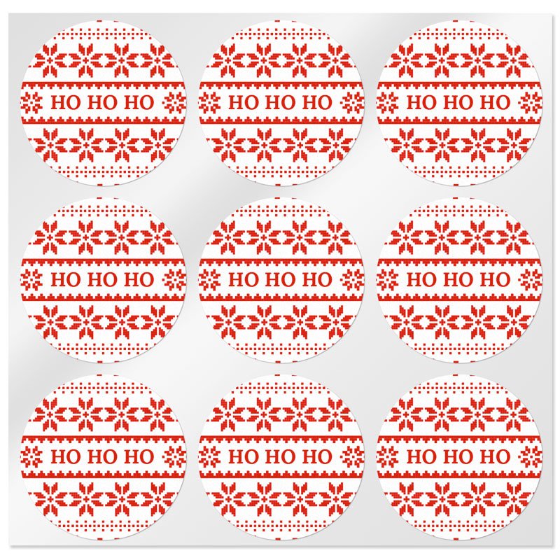 Autocollants ronds de Noël ho ho ho