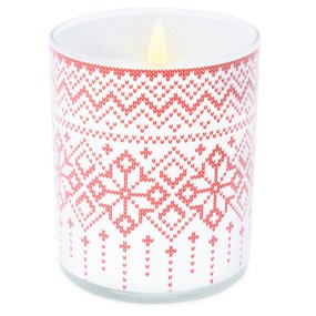 Pegatinas rojas estampado de navidad velas en vaso