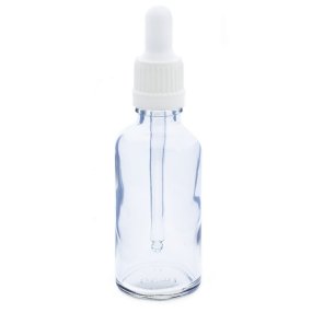 Frasco 50 ml cristal transparente cuentagotas blanco Frasco 50 ml cristal transparente cuentagotas blanco
