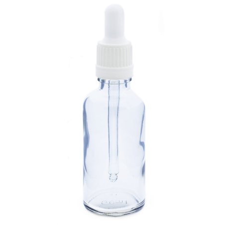 Frasco cristal transparente 50 ml conta-gotas branco
