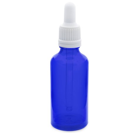 Flacon en cristal bleu 50 ml compte-gouttes