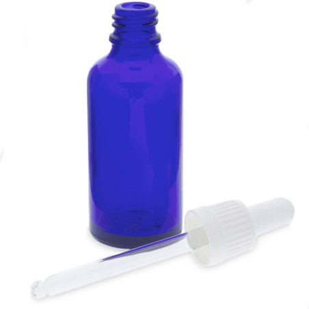 Flacon verre bleu 50 ml compte-gouttes