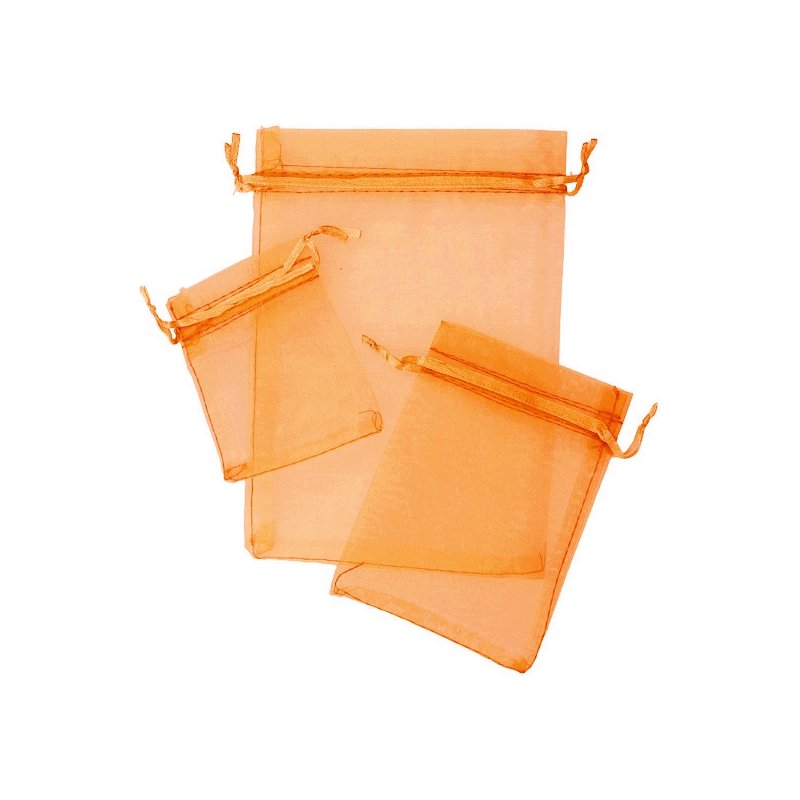 Sacos de organza laranja 9x12 cm