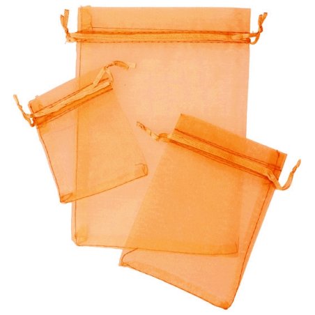 Sacos de organza laranja 9x12 cm