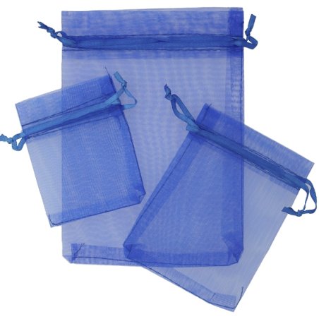 Pochettes en organza bleues