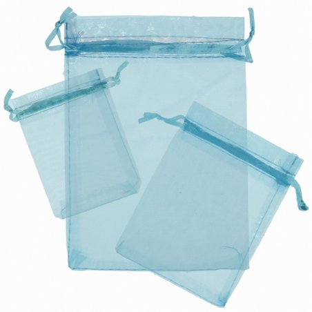 Sachets d’organza bleu 13x17 cm