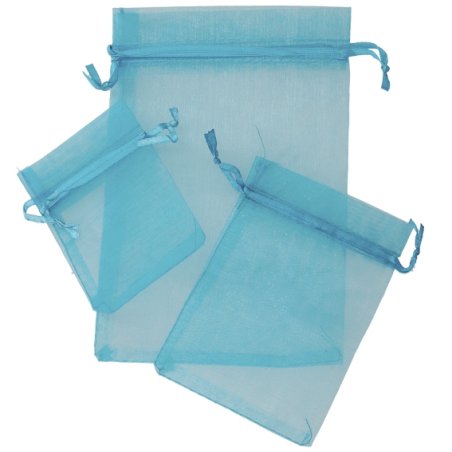 Sachets d’organza turquoise 13x17 cm