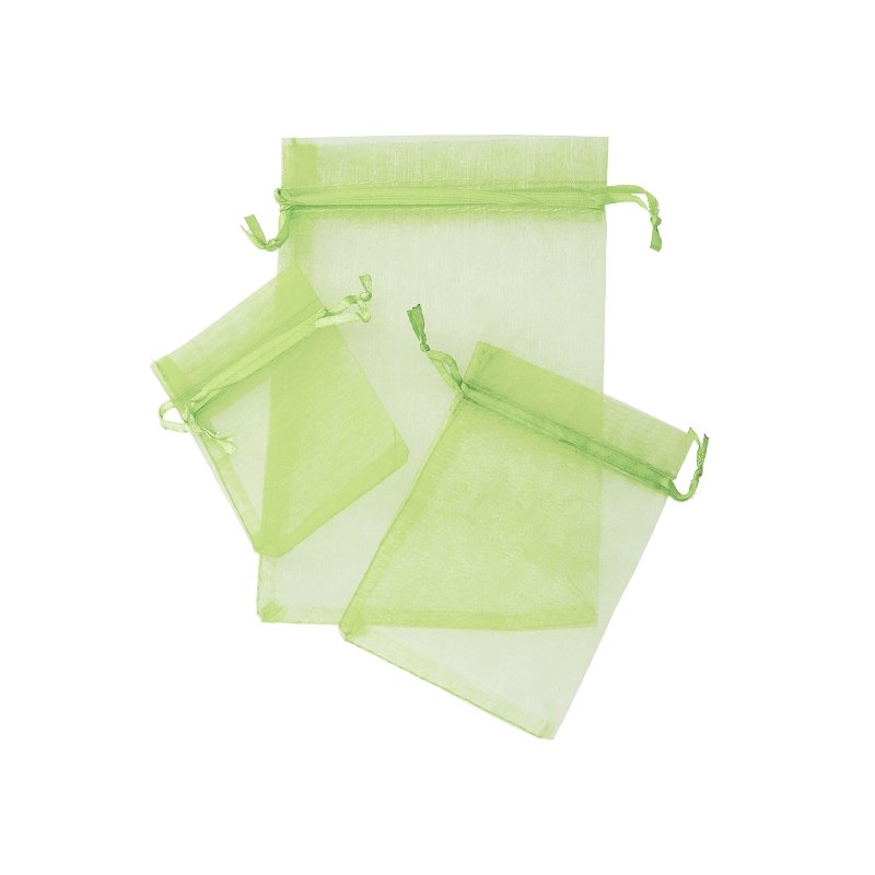 Sachets d’organza vert pistache 13x17 cm