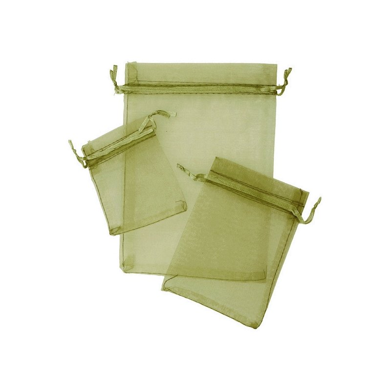 Sacos de organza cor verde oliva