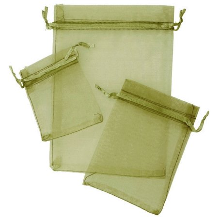 Sacos de organza cor verde oliva