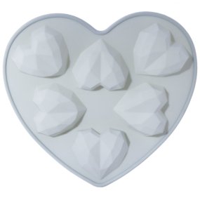 Molde 6 corações diamond Molde 6 corações diamond