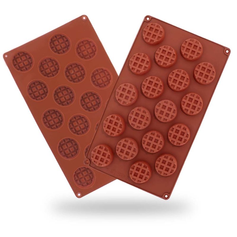 Molde de silicone waffles redondos