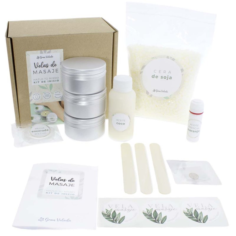 Kit comment faire bougies de massage. materiel et instructions