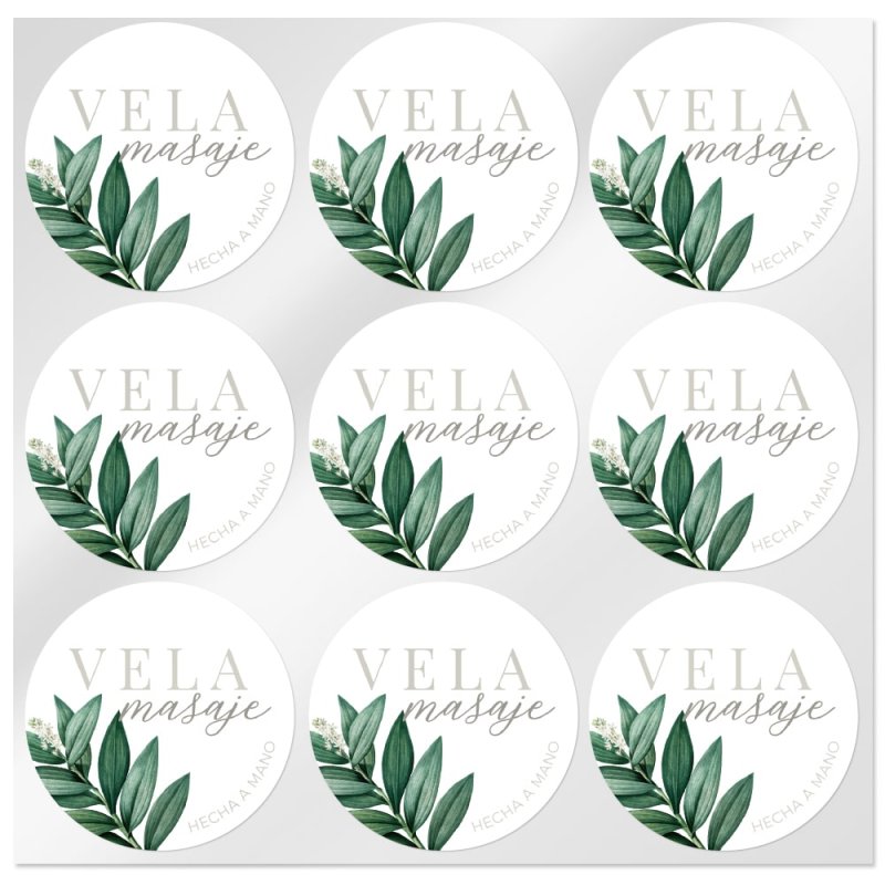 Autocollants de bougies de massage naturelles