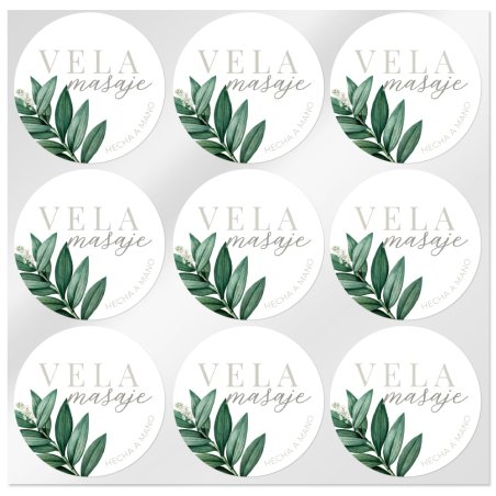 Autocollants de bougies de massage naturelles