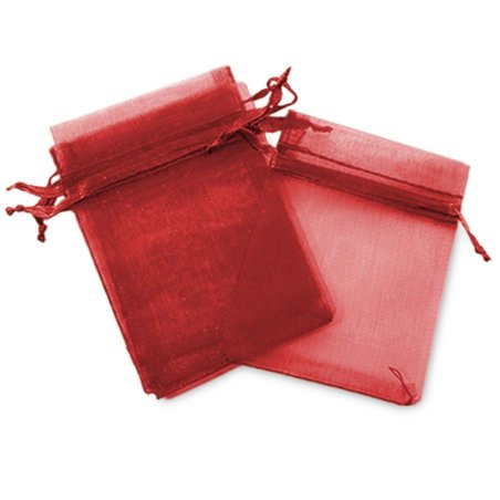 Sachets d’organza rouge 7x9 cm