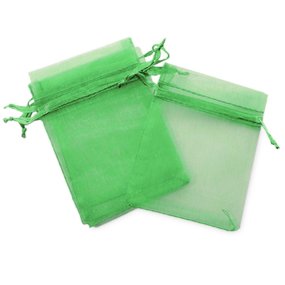 Sachets d’organza vert émeraude 7x9 cm Sachets d’organza vert émeraude 7x9 cm