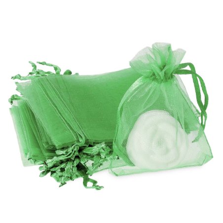 Bolsitas de organza verde esmeralda 7x9 cm para packaging