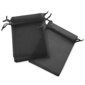 Sacos de organza cor preta 9x12 cm Sacos de organza cor preta 9x12 cm