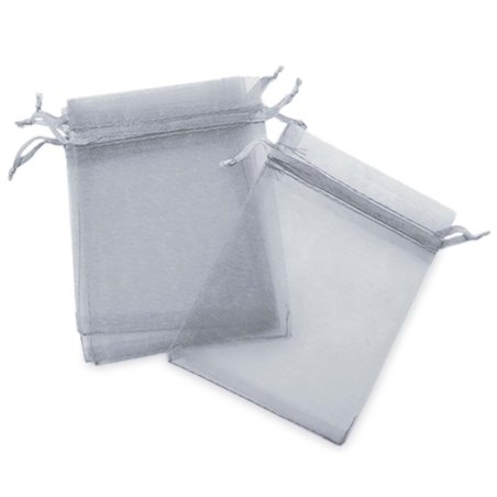 Sachets d’organza gris perle 9x12 cm