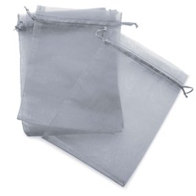 Sacos de organza cinza perola 13x17 cm Sacos de organza cinza perola 13x17 cm