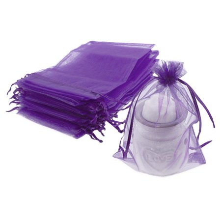 Bolsitas de organza violetas 13x17 cm para packaging