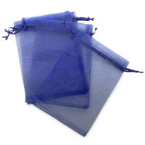 Sachets d’organza bleu 13x17cm Sachets d’organza bleu 13x17cm