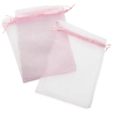 Sacos de organza cor-de-rosa 13x17 cm