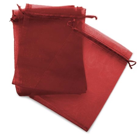 Pochettes organza rouge 13x17 cm