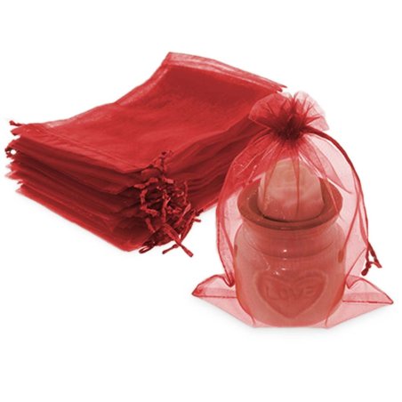 Sacos de organza vermelho 13x17 cm