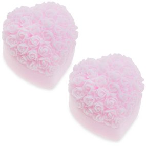 Molde 2 corazones con rosas Molde 2 corazones con rosas