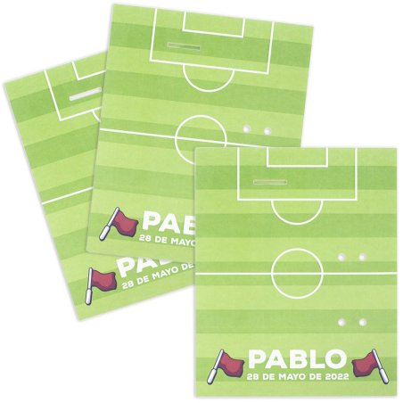 Carton campo de futbol personalizado para detalles