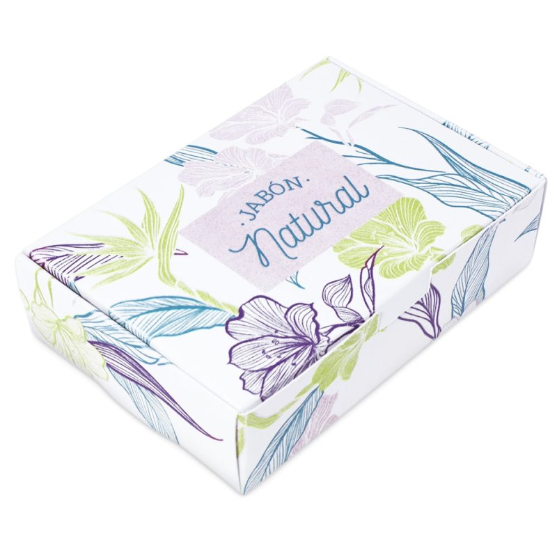 Caja para jabones con flores - Caja con flores para jabones caseros. Venta online - Cajas para jabones