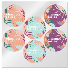 Autocollants de shampooing solides