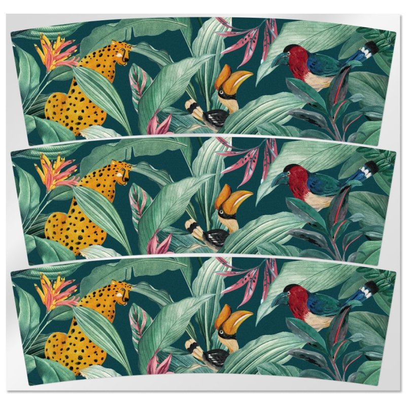 Adesivos selva velas em copo