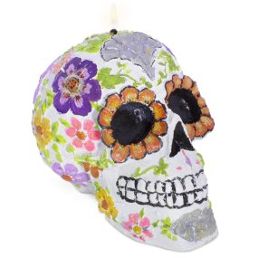 Moisissure du crâne mexicain avec de grandes fleurs Moisissure du crâne mexicain avec de grandes fleurs