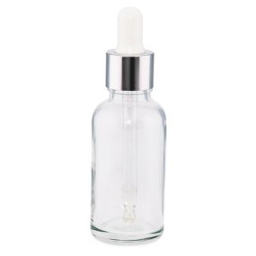 Botella 30 ml cristal transparente cuentagotas plata Botella 30 ml cristal transparente cuentagotas plata