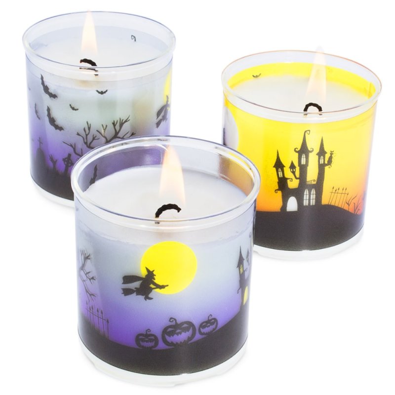 Pegatinas Halloween para hacer velas en vasos de policarbonato