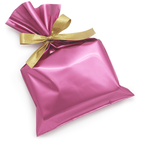 Saquinhos metalizados rosas