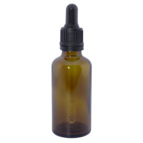 Frasco vidrio ambar 50 ml conta gotas preto