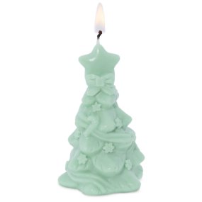 Molde para fazer velas natalinas "Abeto com Fitas"