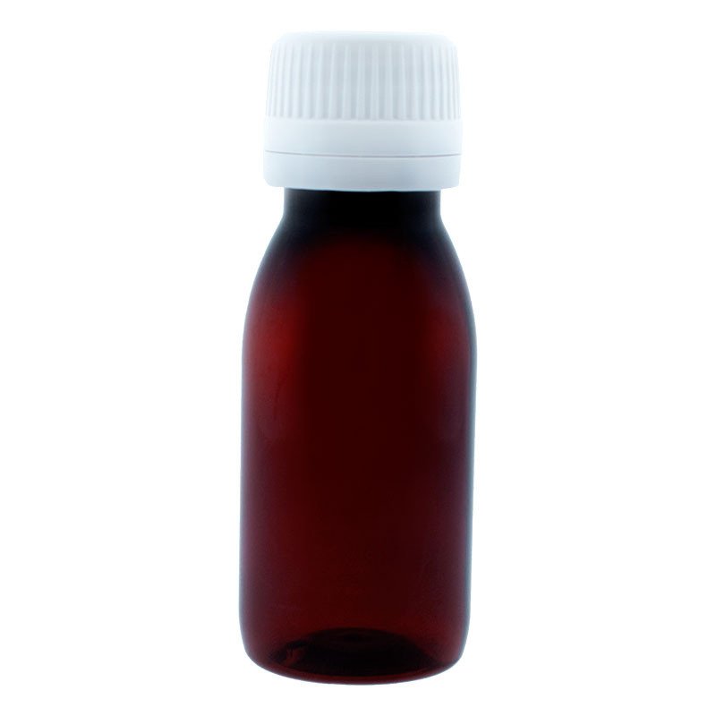 Botella plastico ambar de 60 ml con obturador gotero precinto - 2