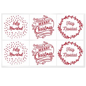Adesivos feliz natal vermelhas