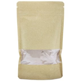 Sacos kraft com janela e fecho automático 12 x 20 cm