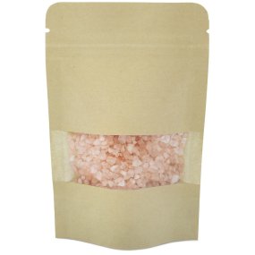 Sacos kraft pequenos com janela e fecho automático