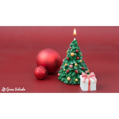 Molde arbol de Navidad con bolas - Molde arbol de Navidad con bolas para hacer velas. Venta online - Moldes de velas de navidad