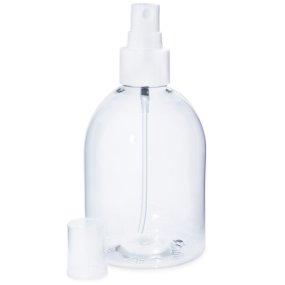 Botella 200 ml PET bombe con pulverizador blanco Botella 200 ml PET bombe con pulverizador blanco